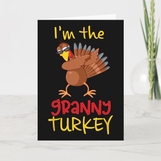 Funny Granny Turkey Matching Family Group Thanksgi Card (Front)