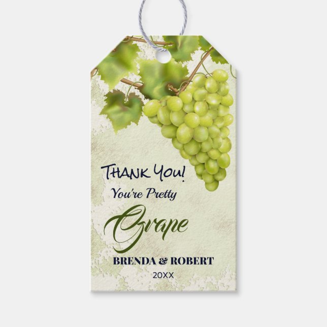 Funny Grape Fruit Thank You Gift Tags (Front)