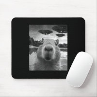 Funny Graphic Capybara Selfie with UFOs Weird