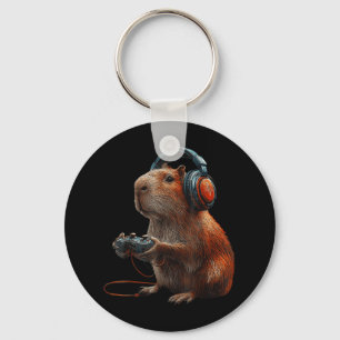 Funny Graphic Capybara Video Games For Gamer  Key Ring