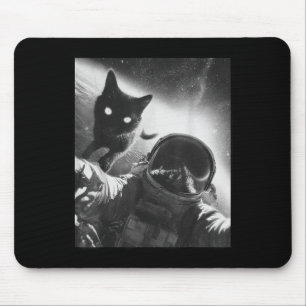 Funny Graphic Cat Astronaut Selfie Funny _1 Mouse Pad