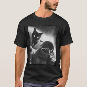 Funny Graphic Cat Astronaut Selfie Funny _1  T-Shirt