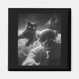 Funny Graphic Cat Astronaut Selfie Funny Magnet