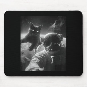 Funny Graphic Cat Astronaut Selfie Funny  Mouse Pad