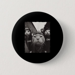 Funny Graphic Cat Gangster Funny 6 Cm Round Badge