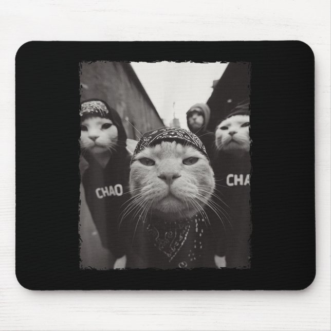 Funny Graphic Cat Gangster Funny  Mouse Pad (Front)