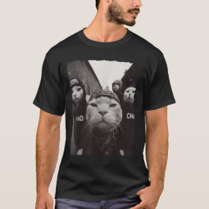 Funny Graphic Cat Gangster Funny T-Shirt