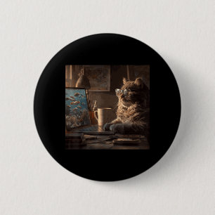 Funny Graphic Cat Humourous Funny 6 Cm Round Badge