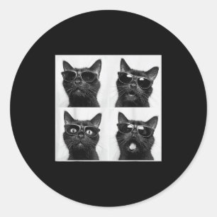 Funny Graphic Cat Photobooth Selfie Funny _5 Classic Round Sticker