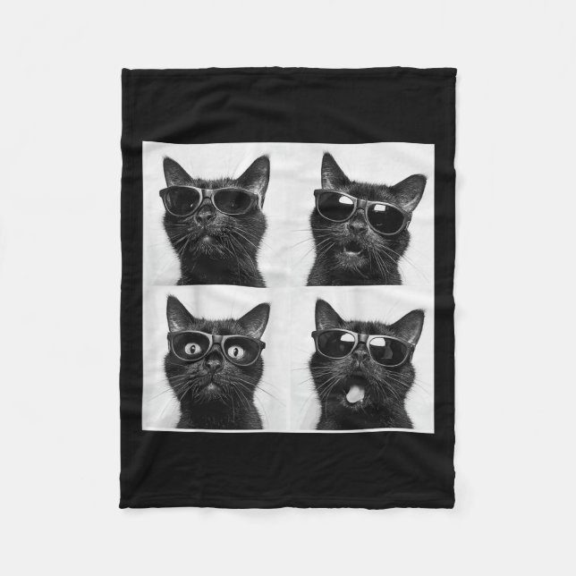 Funny Graphic Cat Photobooth Selfie Funny _5  Fleece Blanket (Front)