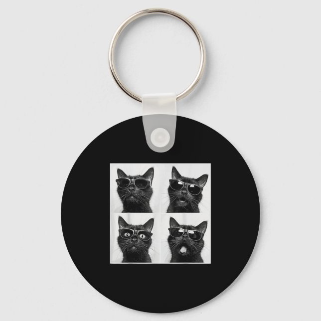 Funny Graphic Cat Photobooth Selfie Funny _5  Key Ring (Front)