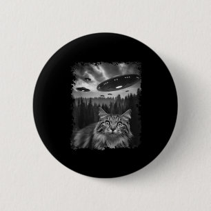 Funny Graphic Cat Selfie With Bigfoot Sasquatch Al 6 Cm Round Badge