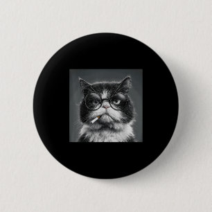Funny Graphic Cat Smoking Adult Funny _2 6 Cm Round Badge