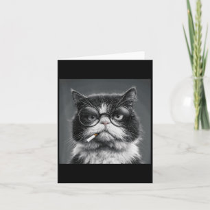 Funny Graphic Cat Smoking Adult Funny _2 Card
