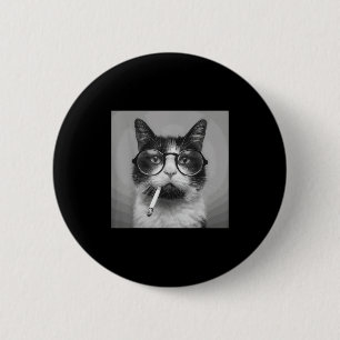 Funny Graphic Cat Smoking Adult Funny  6 Cm Round Badge