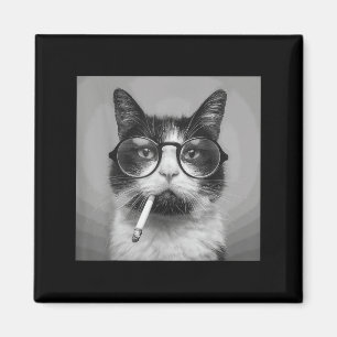 Funny Graphic Cat Smoking Adult Funny Magnet