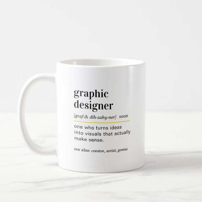 Funny graphic Designer Definition Gift Coffee Mug (Left)