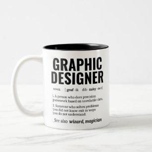 Funny Graphic Designer Dictionary Definition, Gift Two-Tone Coffee Mug