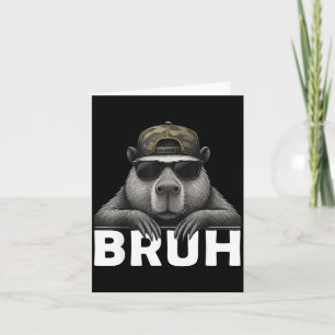Funny Graphic Meme Capybara Bruh For Boys Girls Me Card