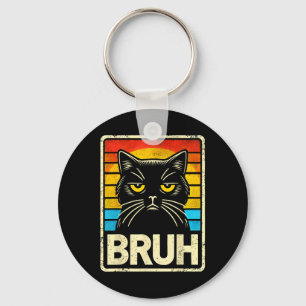 Funny Graphic Meme Cat Bruh For Boys Girls Kids Me Key Ring