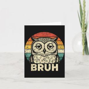 Funny Graphic Tees Owl Bruh For Boys Girls Men Wom Card