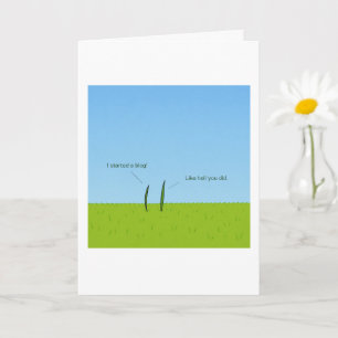 Funny Grass Blades Blog Card