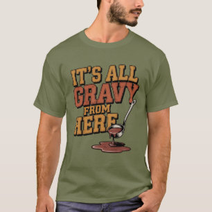 Funny Gravy Thanksgiving  - Retro Foodie Tee