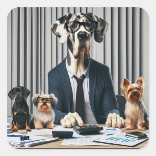 Funny Great Dane Mantle working Accountant Square Sticker