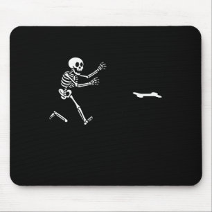 Funny Great Dane Running Skeleton Halloween _1 Mouse Pad