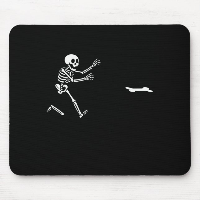Funny Great Dane Running Skeleton Halloween _1  Mouse Pad (Front)