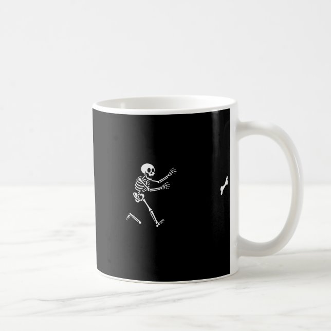 Funny Great Dane Running Skeleton Halloween  Coffee Mug (Right)