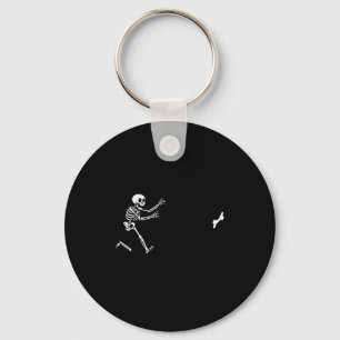 Funny Great Dane Running Skeleton Halloween  Key Ring