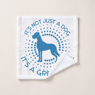 Funny Great Dane Shower Curtain Wash Cloth