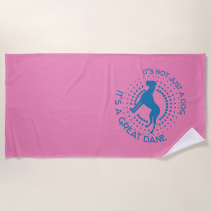 Funny Great Dane Shower Curtain Wash Cloth Beach Towel