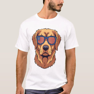 Funny Great Pyrenees / Golden Retriever Merica T-Shirt