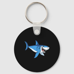 Funny Great White Shark Summer Vacation Beach Kids Key Ring