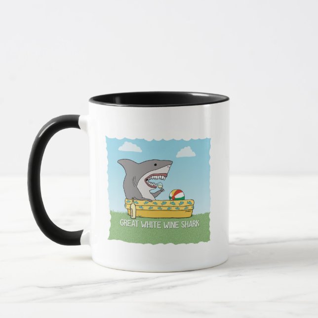 Funny Great White Wine Shark Mug (Left)