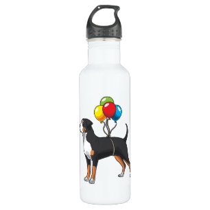 Funny Greater Swiss Mountain Dog With Balloons 710 Ml Water Bottle