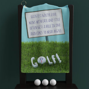 Funny Greatest Golfer Ever on Grass Golf Towel