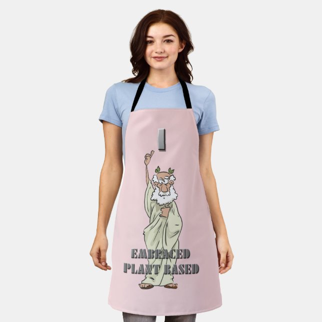 Funny Greek God "I Embraced Plant Based" Apron (Worn)