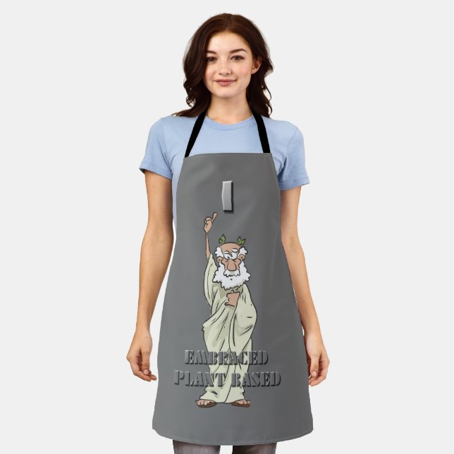Funny Greek God "I Embraced Plant Based" Apron (Worn)