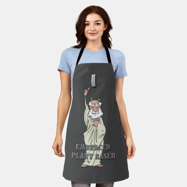 Funny Greek God "I Embraced Plant Based" Apron (Worn)