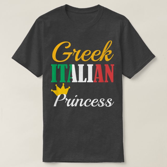 FUNNY GREEK ITALIAN PRINCESSProud Greece Pride Gif T-Shirt (Design Front)
