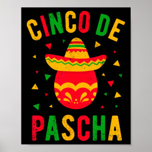 Funny Greek Orthodox Easter Egg Kalo Pascha Cinco  Poster