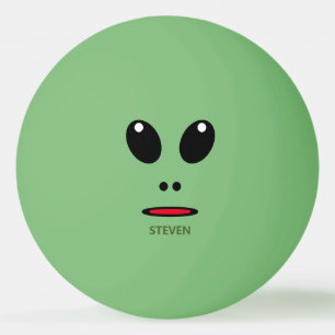 Funny Green Alien Face Personalized Ping Pong Ball