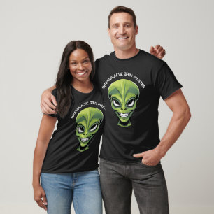 Funny Green Alien Head T-Shirt