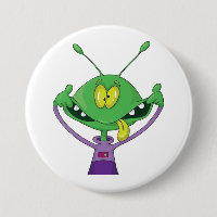 Funny Green Alien Making Silly Face