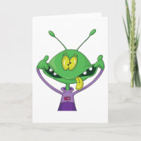 Funny Green Alien Making Silly Face