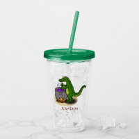 Funny green alligator cooking cartoon