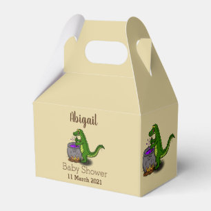 Funny green alligator cooking cartoon favour box